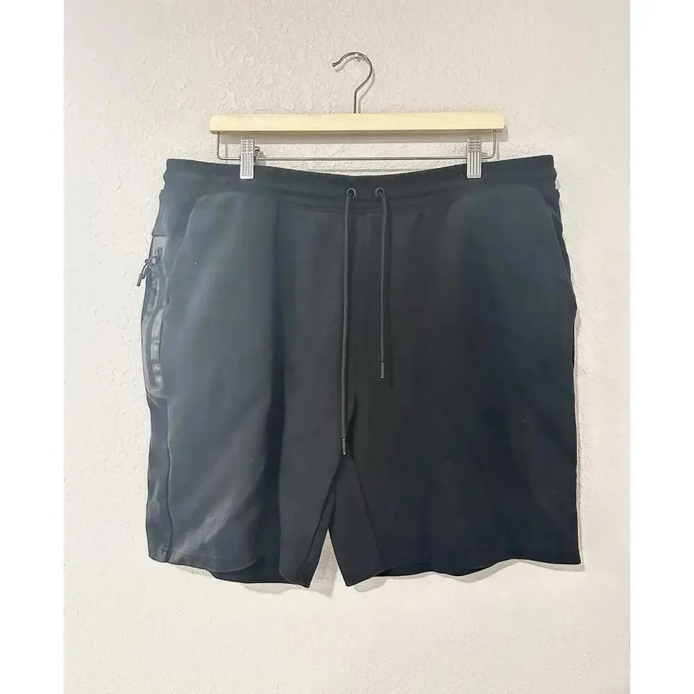 Member's Mark Everyday Active Men's Black Shorts Zipper Pockets Drawstring XXL
